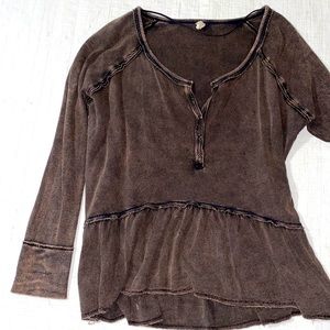 Free People Brown We The Free along Sleeve